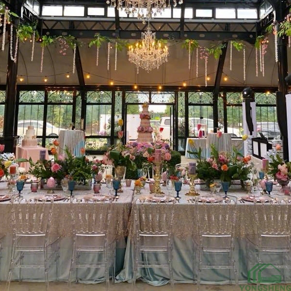 Wedding venue Victorian style metal and glass iron conservatory